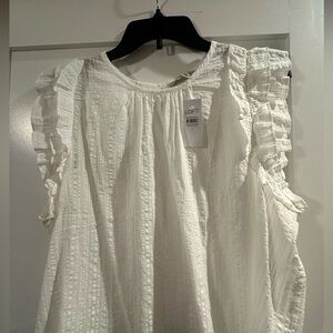 New white cotton lightweight top with